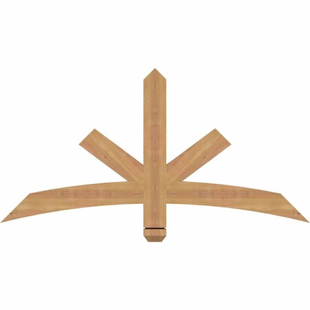 Ekena Millwork Alberta Smooth Timber Gable Bracket, Western Red Cedar, 48"W x 24"H x 1 1/2"D x 3 1/2"F, 12/12 Pitch GBW048X24X0204ALB00SWR